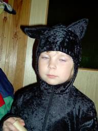 Karoliina dressed as a cat